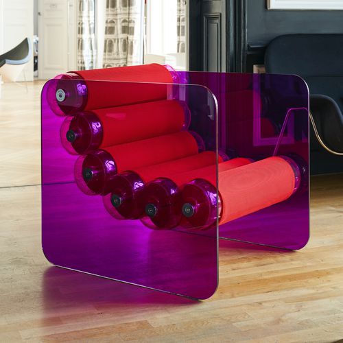 Fauteuil design original - MW02 - MOJOW DESIGN - en tissu / en polyuréthane / en acier inoxydable