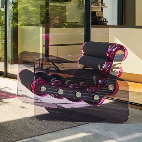Fauteuil design original - MW03 - MOJOW DESIGN - en simili cuir / en polyéthylène / en acier inoxydable