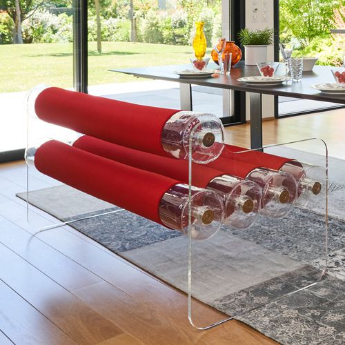 Banc design original - MW04 - MOJOW DESIGN - en acier inoxydable / en PMMA / avec dossier
