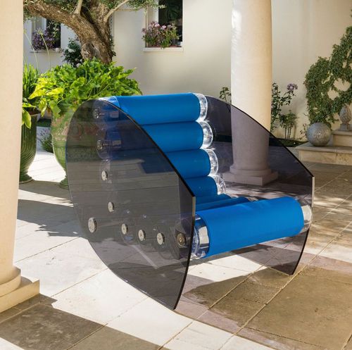 Fauteuil design original - MW05 - MOJOW DESIGN - en tissu / en polyuréthane / en acier inoxydable