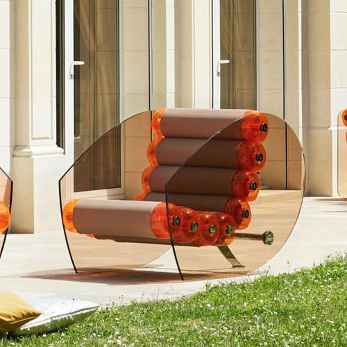 Fauteuil design original - MW05 - MOJOW DESIGN - en tissu / en polyuréthane / en acier inoxydable
