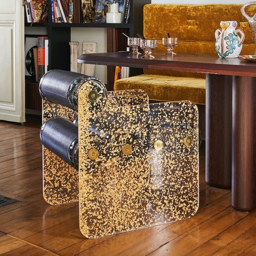 Chaise design original - MW04 "GOLD" EDITION - MOJOW DESIGN - d'extérieur / d'intérieur / en simili cuir