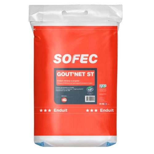 Enduit de finition - GOUT'NET ST - Sofec - d'intérieur / pour plâtre / pour béton