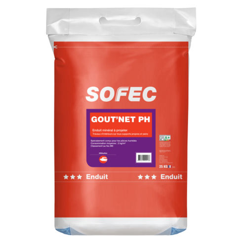 Enduit de déshumidification - GOUT'NET PH - Sofec - d'intérieur / pour plâtre / pour béton