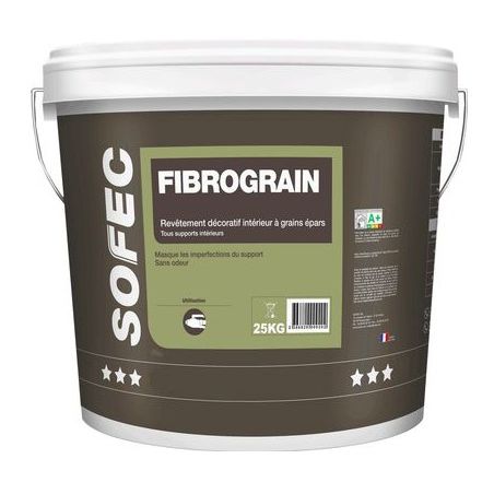 Enduit décoratif - FIBROGRAIN - Sofec - d'intérieur / pour mur / pour plafond