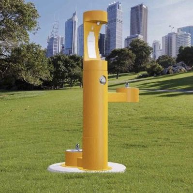 Fontaine à eau pour personnes à mobilité réduite - ELKAY EZH2O BI-LEVEL PEDESTAL - CIVIQ - pour chiens / d'extérieur / en inox