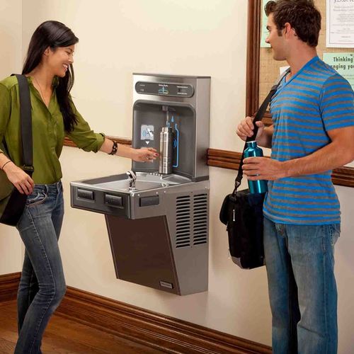 Fontaine à eau murale - HALSEY TAYLOR HYDROBOOST - CIVIQ - à encastrer / d'intérieur / en inox