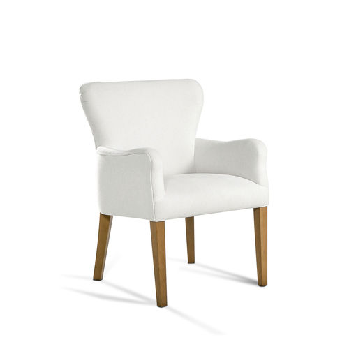 Fauteuil contemporain - PAULA - Ormos - en tissu / en bois / blanc