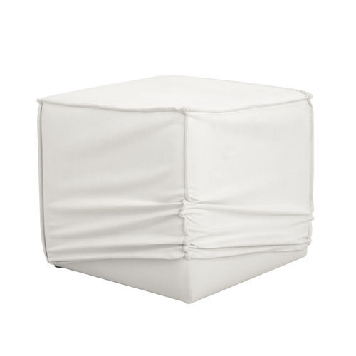 Pouf contemporain - SELLA - Ormos - en tissu / déhoussable / blanc