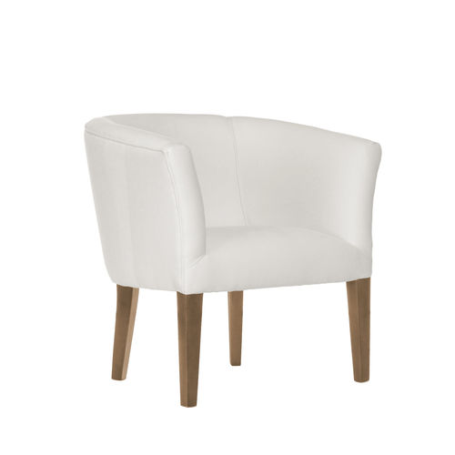 Fauteuil contemporain - DUNA - Ormos - en tissu / en hêtre / blanc