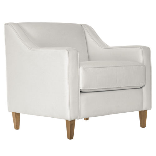 Fauteuil contemporain - FARO - Ormos - en tissu / avec coussin amovible / blanc