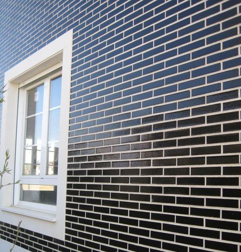Brique pour façade - JET BLACK 3500 L - SMOOTH - Klinker Covadonga - pour maçonnerie / trouée / lisse