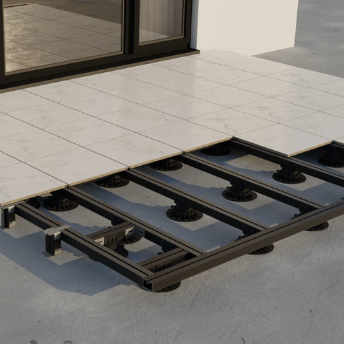 Structure pour plancher technique en aluminium thermolaqué - STRUCTURAL® CERAM - FIBERDECK - à haute résistance / pour terrasse / réglable