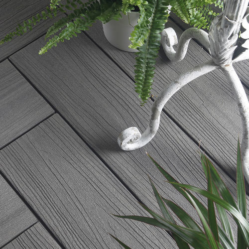 Lame de terrasse en bois composite - HARMONY - FIBERDECK - grise / beige / marron