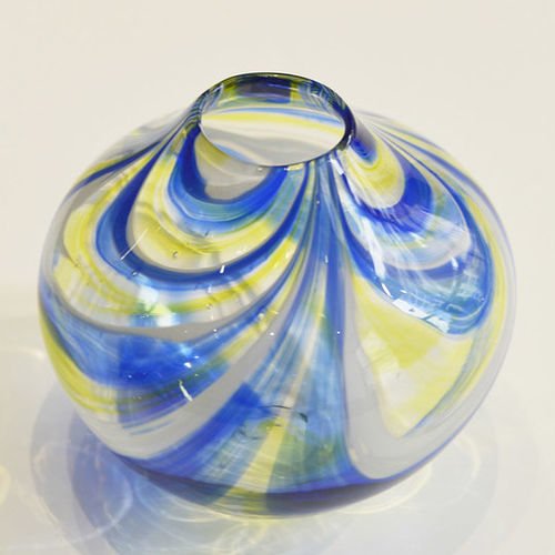 Vase contemporain - PRECIOUS™   - Amel Chamandy® Designs - en verre soufflé / fait main / bleu