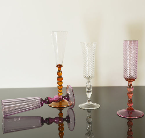 Flûte à champagne en verre - IVY ROSE&trade; - Amel Chamandy® Designs - professionnelle / à usage domestique