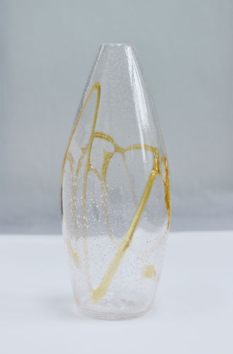 Vase contemporain - KRYSTAL™ TALL - Amel Chamandy® Designs - en verre soufflé / fait main / doré