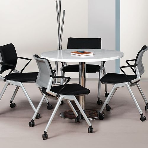 Table de réunion contemporaine - URAS - Flekssit Office Furniture - en mélaminé / avec piètement en aluminium / rectangulaire