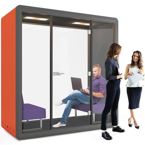 Bureau POD acoustique - ACOUSTIC - Flekssit Office Furniture - en verre / pour open space
