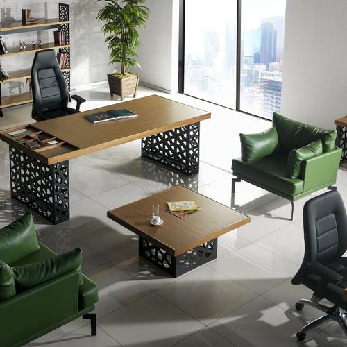 Table basse contemporaine - GALA - Flekssit Office Furniture - en bois / en mélaminé / avec piètement en métal