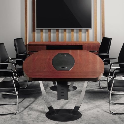 Table de réunion contemporaine - EPSILON - Flekssit Office Furniture - en mélaminé / avec piètement en métal / rectangulaire