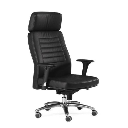 Fauteuil de direction contemporain - AZUR - Flekssit Office Furniture - en cuir / en aluminium / en polyuréthane