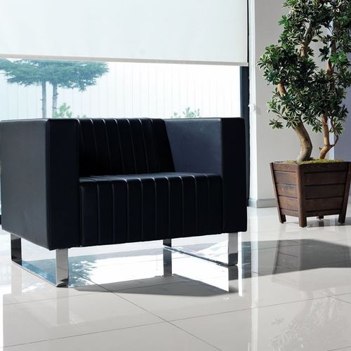 Fauteuil contemporain - POSH - Flekssit Office Furniture - en cuir / en bois / noir