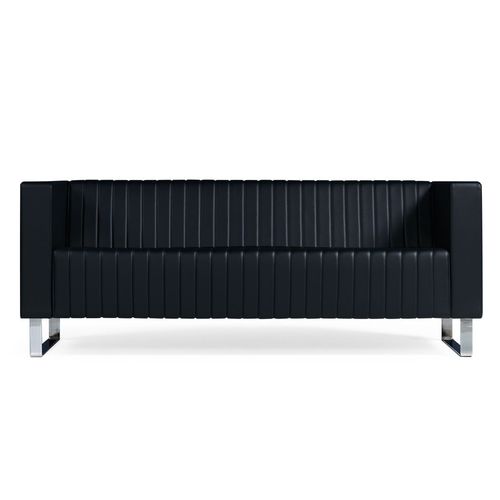 Canapé contemporain - POSH - Flekssit Office Furniture - en cuir / avec accoudoirs / noir