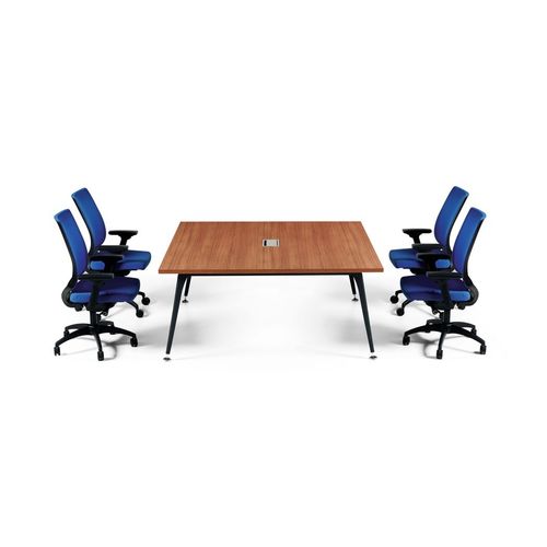 Table de réunion contemporaine - CROSS - Flekssit Office Furniture - en bois / avec piètement en métal / rectangulaire