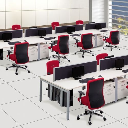 Bureau pour open space - IRON - Flekssit Office Furniture - contemporain / en mélaminé / avec rangement