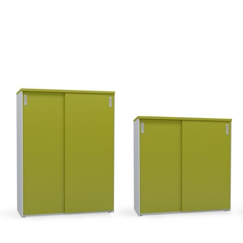 Armoire de classement basse - FERRO - Flekssit Office Furniture - haute / en mélaminé / avec porte battante