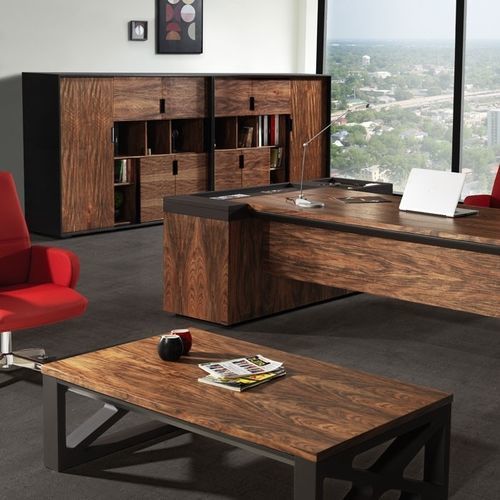 Table basse classique - VENÜS - Flekssit Office Furniture - en MDF / avec piètement en métal / rectangulaire