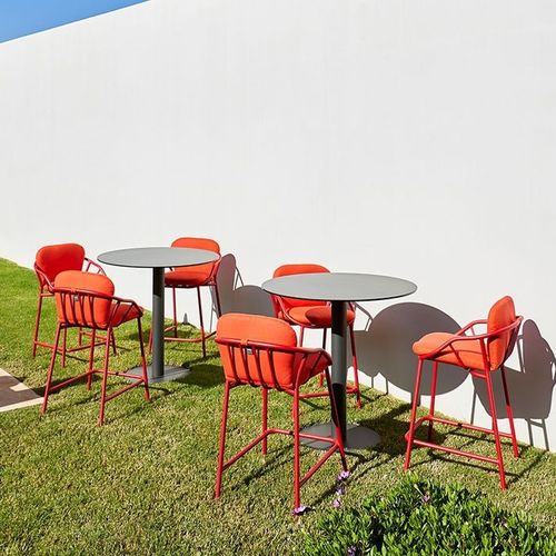 Chaise de bar contemporaine - NANSA - Musola - d'extérieur / en tissu / avec piètement en aluminium