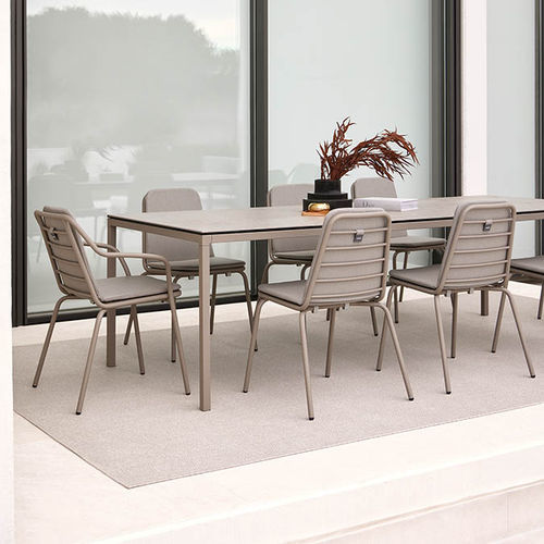 Table contemporaine - BRISE - Musola - en verre / en céramique / avec piètement en métal