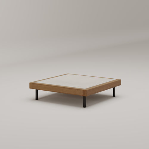 Table basse contemporaine - BOIRA - Musola - en iroko / en céramique / avec piètement en iroko