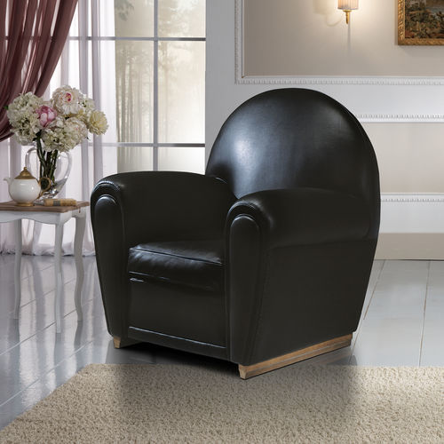 Fauteuil classique - Cristal  - DI MARCO INTERIOR SOFA - en cuir / en bois / noir