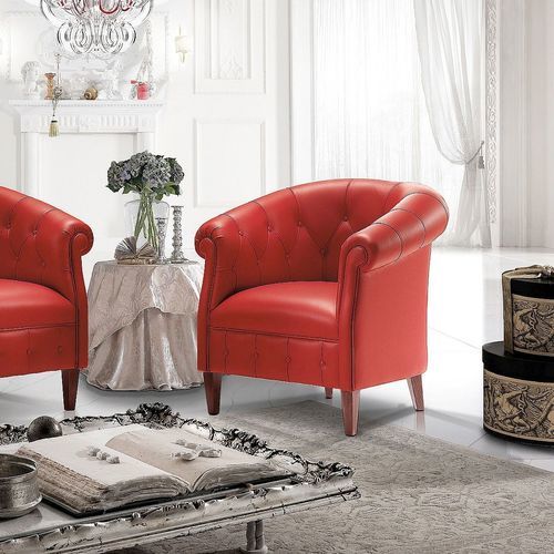 Fauteuil classique - Margott  - DI MARCO INTERIOR SOFA - en tissu / en cuir / en bois