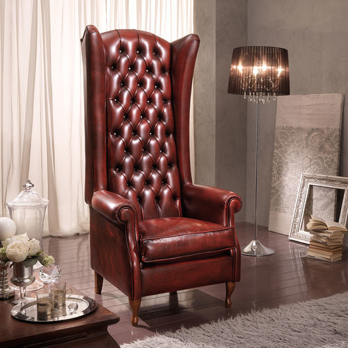 Fauteuil classique - BERGER IMPERIALE  - DI MARCO INTERIOR SOFA - en tissu / en cuir / en bois
