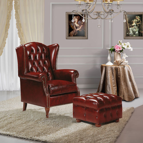 Fauteuil classique - BERGER  - DI MARCO INTERIOR SOFA - en tissu / en cuir / en bois