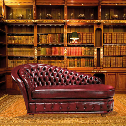 Méridienne classique - Dormiuse Versailles - DI MARCO INTERIOR SOFA - en cuir / en bois / avec piètement en bois