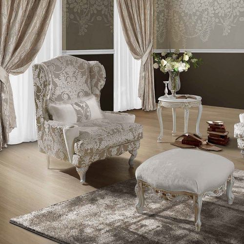 Fauteuil classique - TIFFANY - DI MARCO INTERIOR SOFA - en tissu / en bois massif / à oreilles