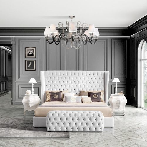 Lit double - Hermes  - DI MARCO INTERIOR SOFA - classique / tapissé / avec tête de lit capitonnée