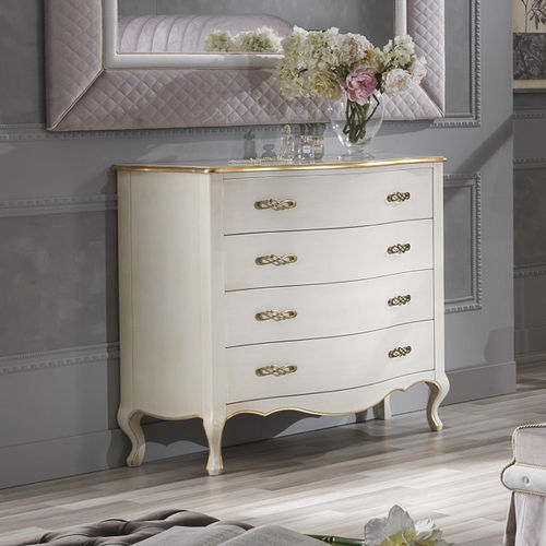 Commode classique - QUEEN  - DI MARCO INTERIOR SOFA - en bois laqué / en bois doré à la feuille d'or / rectangulaire
