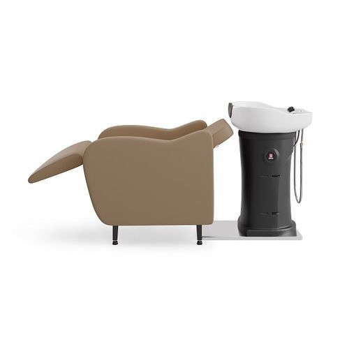 Bac à shampoing avec repose-pieds - 257FA - BD KOREA CO.,LTD - en simili cuir / 1 place