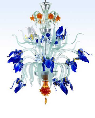 Lustre classique - IRISBLU - BOTTEGA VENEZIANA - en verre soufflé / en verre de Murano / 12 ampoules
