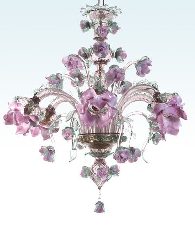 Lustre classique - ROSETO - BOTTEGA VENEZIANA - en verre soufflé / en verre de Murano / 6 ampoules
