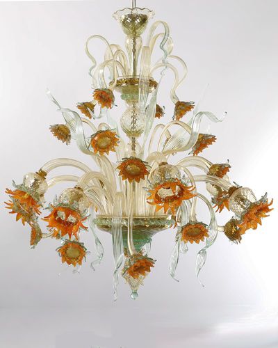Lustre classique - GRAND-GIRASOLI - BOTTEGA VENEZIANA - en verre soufflé / en verre de Murano / 8 ampoules