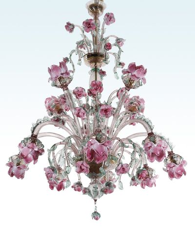 Lustre classique - ROSETO-12 - BOTTEGA VENEZIANA - en verre soufflé / en verre de Murano / 12 ampoules