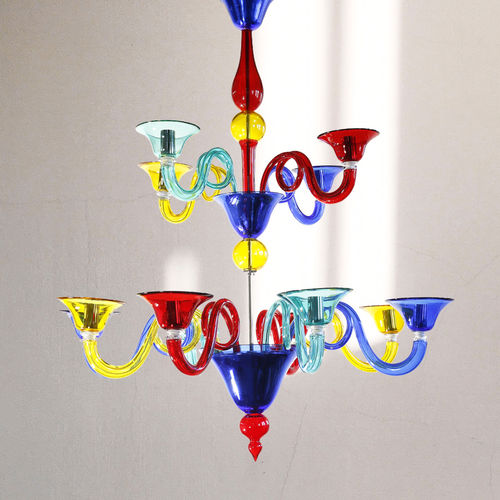 Lustre moderne - BRAZIL - BOTTEGA VENEZIANA - en verre soufflé / en verre de Murano / 12 ampoules