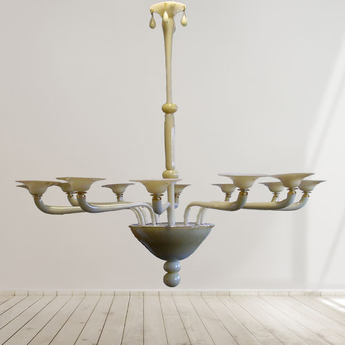 Lustre contemporain - TUNDRA - BOTTEGA VENEZIANA - en verre soufflé / en verre de Murano / 12 ampoules